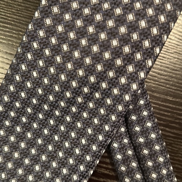 Ermenegildo Zegna Silk Patterned Tie Navy Black - Picture 2 of 8